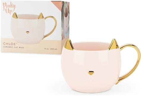 Pinky Up Chloe Ceramic Cat Tea Mug or Cat Coffee Mug 